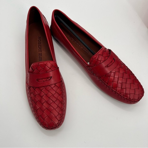 NWT Robert Zur Petra Loafer Vermillon Leather Shoe Slip On Y2K Moccasin Red 8.5 - Picture 3 of 10
